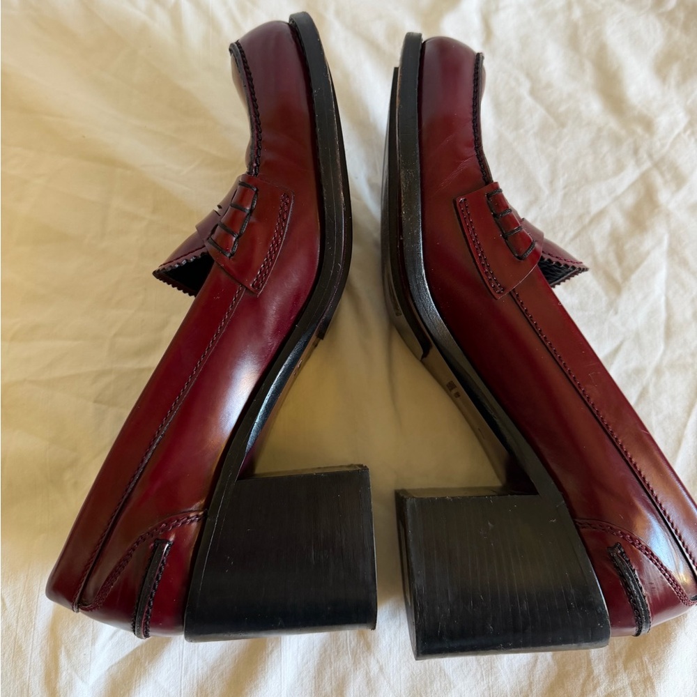 Jil Sander Burgundy/oxblood Leather Loafers size 37 - Picture 14 of 14